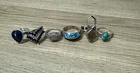 Lot of 6 Beautiful Vintage Sterling Silver .925 Rings Sizes 8 Plus Very J2