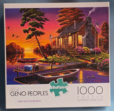 Image of Buffalo-New Day Dawning by Geno Peoples-1000 Pieces Jigsaw Puzzle  HTF