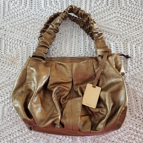 Vintage Furla Shoulder Bag Medium Leather Ruched Strap Italy Purse Handbag
