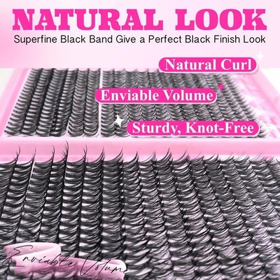 DIY Lash Extension Kit Clusters Individual Eyelashes Kit 9-16mm with Bond and Se