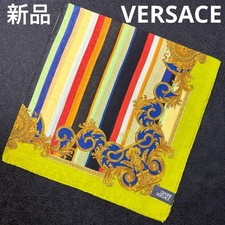 Good condition VERSACE Handkerchief Scarf No. 111 53cm x 53cm green