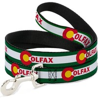 "Dog Leash 6-FEET Colfax Green Stripe Wide 1.5\" (Us Import)"
