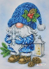 Gnome Winter Bead Embroidery Kit DIY Craft Kit Needlepoint Beadwork a851