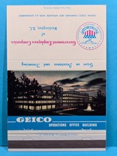 Vintage Matchbook Cover GEICO Insurance Financing Washington DC Offices