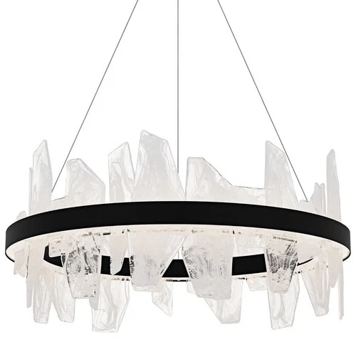 Quoizel Aurelia 30"W LED Abstract Ring Black Chandelier PCAUR5030 - Picture 2 of 8