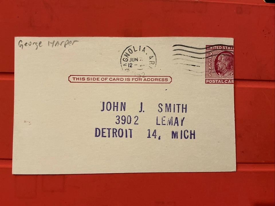 George Harper🔥MLB Debut: 1916 Detroit Tigers 🔥🔥Autograph Postcard🔥🔥🔥 - Image 2 of 2