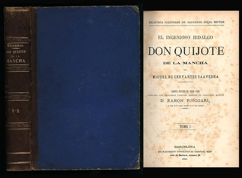 Cervantes Saavedra, El Ingenioso Hidalgo Don Quichote de la Mancha. 2 (in 1). - Bild 1 von 1