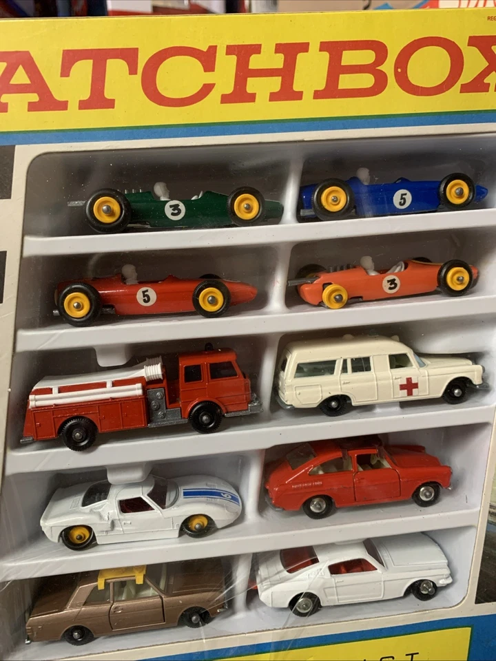 1968 Matchbox G-4 Race’N Rally Set In Mint Sealed Box W/10 Assorted Vehicles - Image 2 of 4