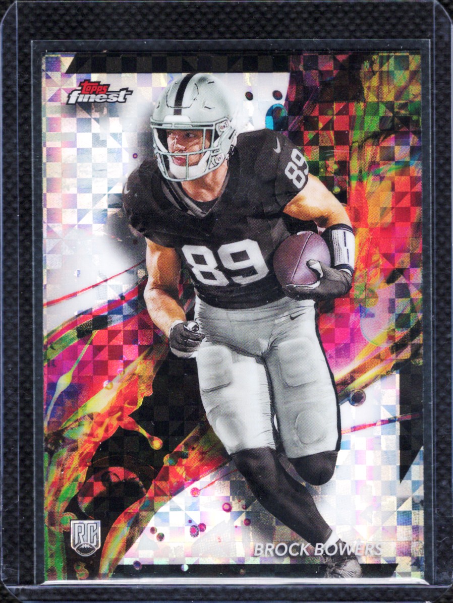 2024 Topps Finest - Brock Bowers Checkerboard Refractor RC #82 - Raiders