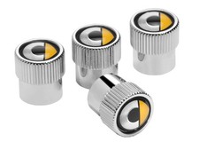 SMART Original Set 4 Ventil Zierkappen Aluminium Silber RDK Neu