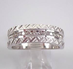 Authentic 2Ct Real Moissanite Round Cut Texture Band Ring 14K White Gold Plated Silver