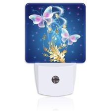 Glowing Butterflies and Golden Leaves Night Light Plug Wall,LED Night Lights ...