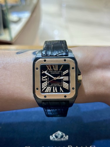 Cartier Santos 100 XL 41MM Automatic Black PVD & Rose Gold Ref. 2526
