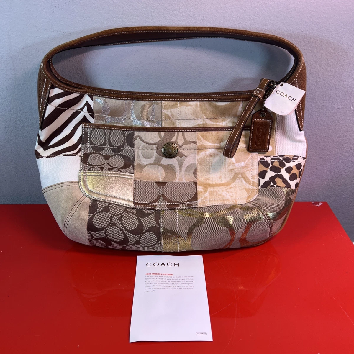 Coach Patchwork Canvas Exterior Large Bags & Handbags for Women