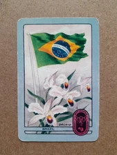 1 x Vintage Coles Swap Card Series 1 - 1956 Olympics Large Flags Brazil