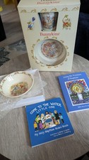 Vtg In Box Royal Doulton Bunnykins Christening 3 Piece Set 1988 Plus Books