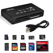 USB 2.0 All in One PC Memory Card Reader Adapter and Write Plug OSX black