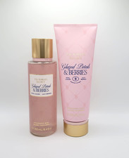 Victoria's Secret Glazed Petals  Berries Body Mist Spray  Body Lotion Set of 2