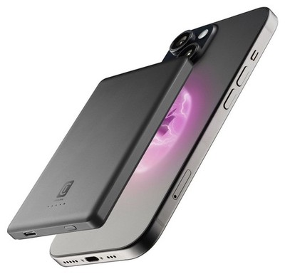 Cellular Line Mag Lite 5000 mAh Powerbank USB Typ-C Kabelloses Laden  Grau