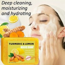 1Pcs Handmade Soap Soap Bar 100g Nourishing Turmeric Lemon Soap Hydrating