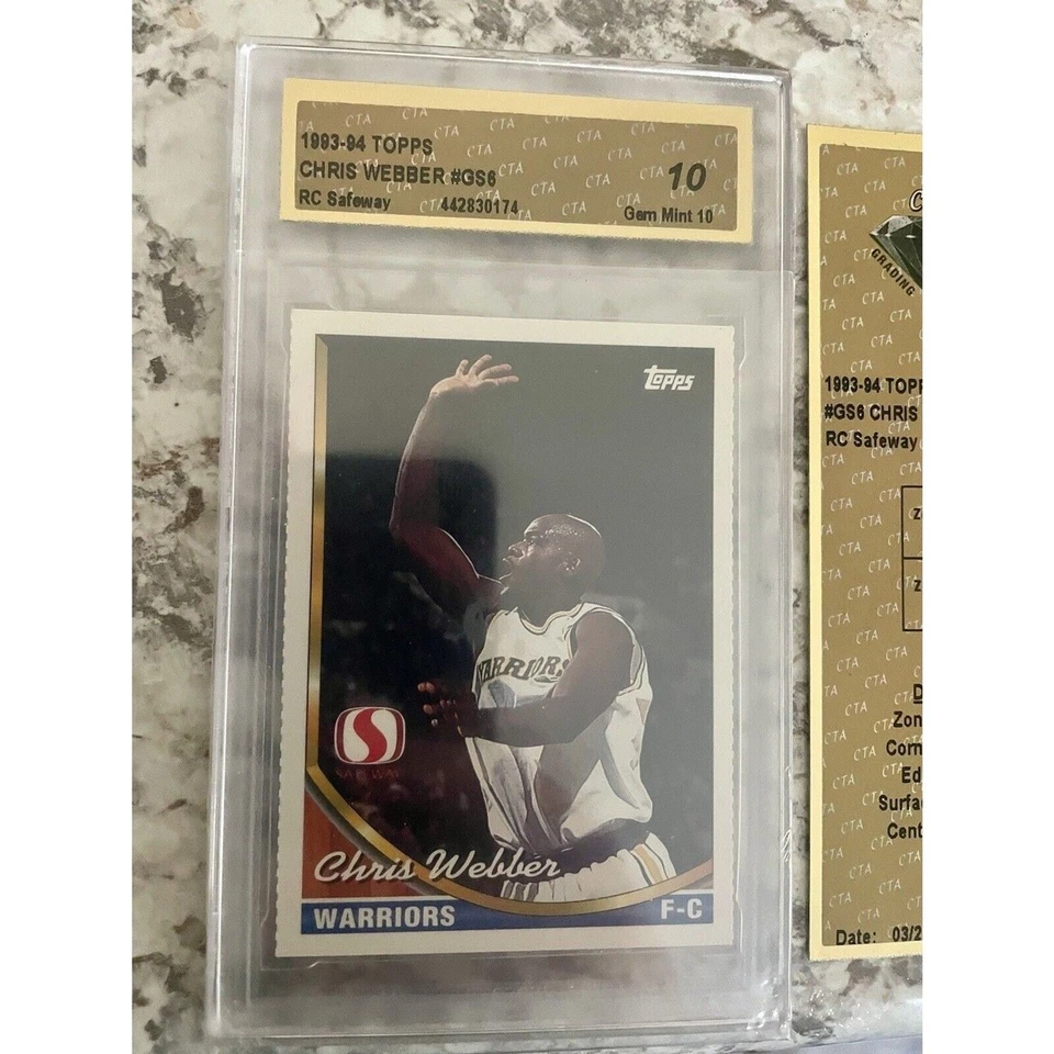 SAFEWAY CTA 10 КРИС ВЕББЕР HOF ДЕБЮТАНТ 1993 TOPPS GS6 ОЦЕНКА NBA РЕДКАЯ - Изображение 2 из 3