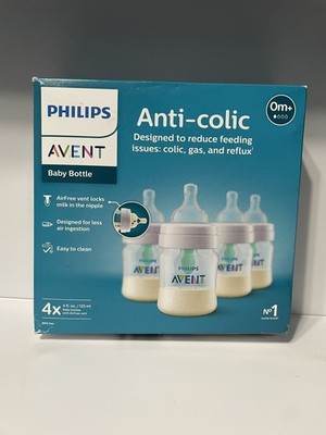 Philips Avent Anti-Colic Baby Bottles 4oz Set of 4