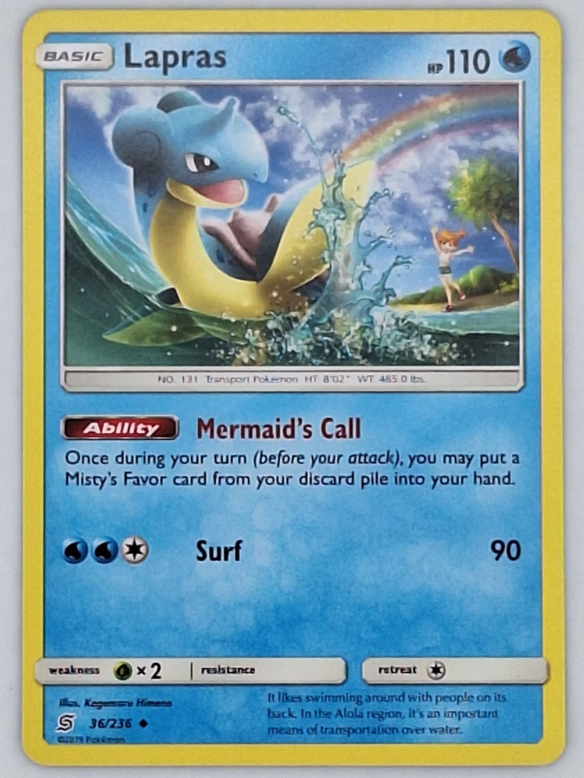 Lapras 36/236 Pokemon - Sun & Moon Unified Minds MP