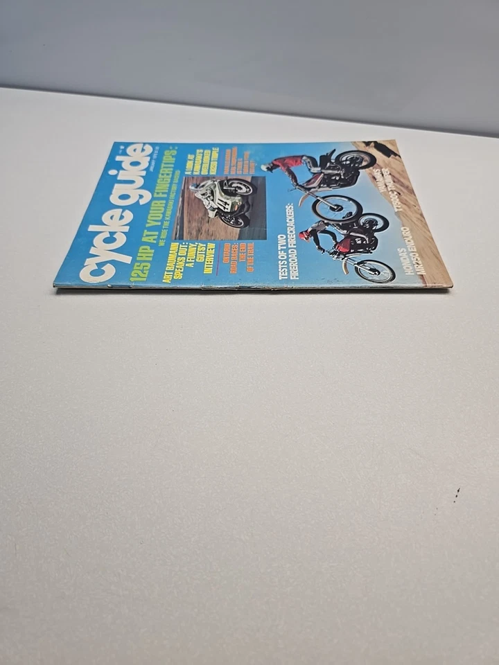 Cycle Guide Magazine January 1976 Honda MR250 Enduro Yamaha TT500C Thumper Foto 2 de 4