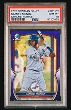 2023 Bowman Draft Chrome SAMUEL MUNOZ Purple Refractor /250 PSA 10 RC POP 1!!!