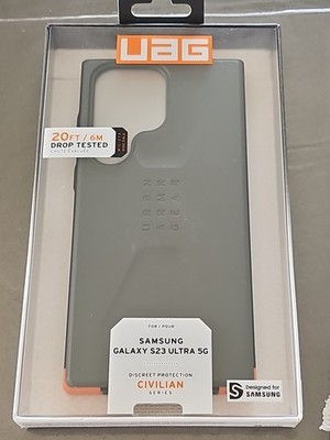 UAG Civilian Series Case for Samsung Galaxy S23 Ultra 5G - Olive Green & Orange