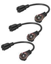 DEWENWILS 360° Rotating Flat Plug Extension Cord 1 Ft,15A/1875W Heavy Duty Power