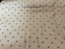 flannel fabric 1.75 yards white light green polka dots