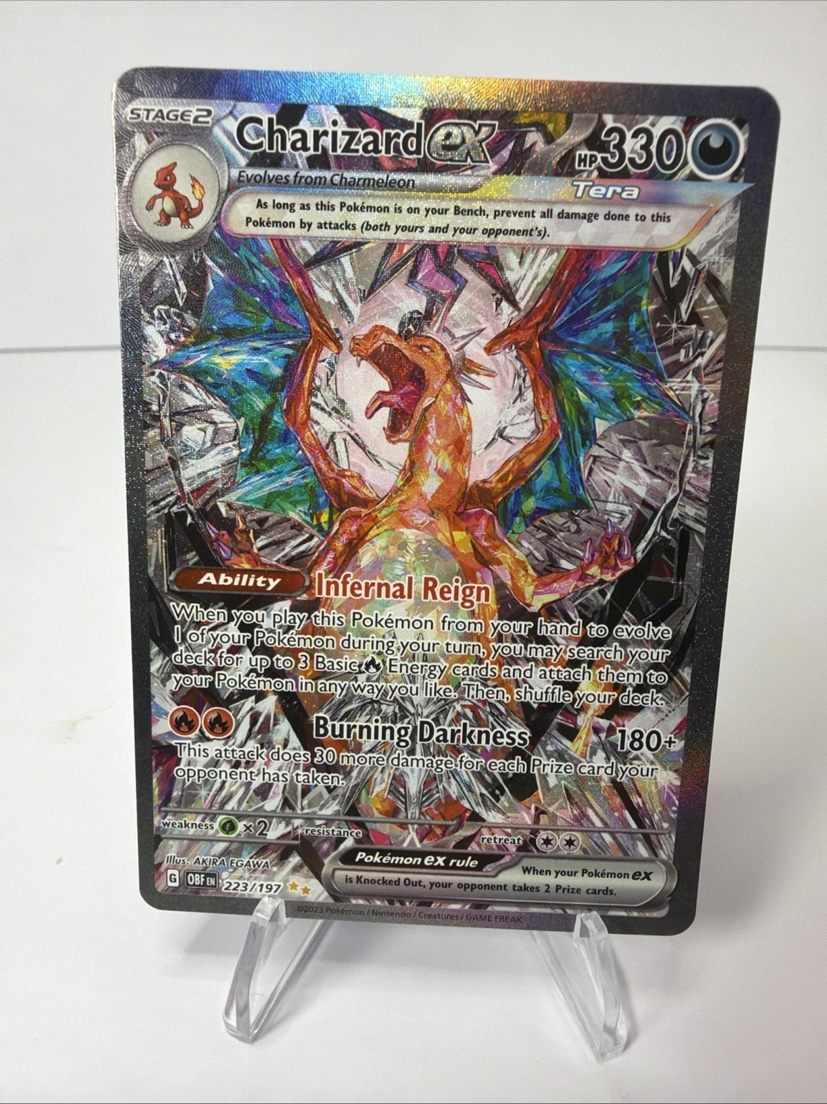 Charizard ex Ultra Rare Full Art Holo Obsidian Flames Pokémon 223/197