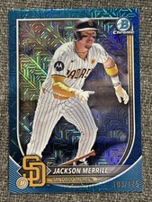 2025 Bowman - Jackson Merrill #64 Chrome Navy Mojo Refractor /175
