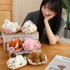 Fluffy Sleep Animal Plush Toys Cartoon Rabbit Bear Pig Doll  Birthday Parties