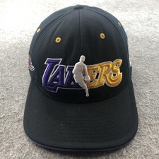 Los Angeles Lakers Hat Cap Fitted Black Purple NBA Basketball Draft Adidas
