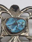 Navajo Sandcast Sterling Silver Belt Buckle Turquoise Native Southwest Vintage  — photo 3