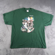 Vintage Wolf Wolves T Shirt XL Graphic Print Wildlife Nature Green Arizona