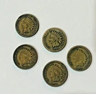 Indian Head Penny Lot  1 cent coins 1859-1863 very good condition