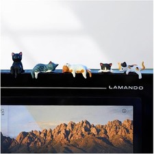 Cute Mini Car Cat Ornament, 5PCS Funny Vehicle Rear View Mirror  Dashboard Figu