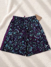 Nike Dri-FIT Running Shorts Purple Teal Print Youth XL NWT