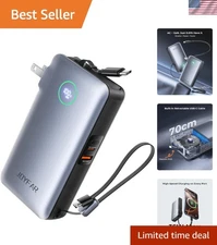 Portable Charger Power Bank - Travel Essentials Battery Pack 35W AC Plug GaN ...