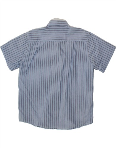 CHARRO Mens Short Sleeve Shirt XL Blue Striped Cotton BL03 - Picture 2 of 3