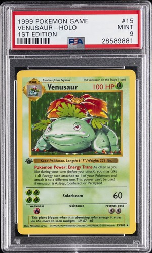 Venusaur (1st Edition) graded PSA 9 for sale on eBay