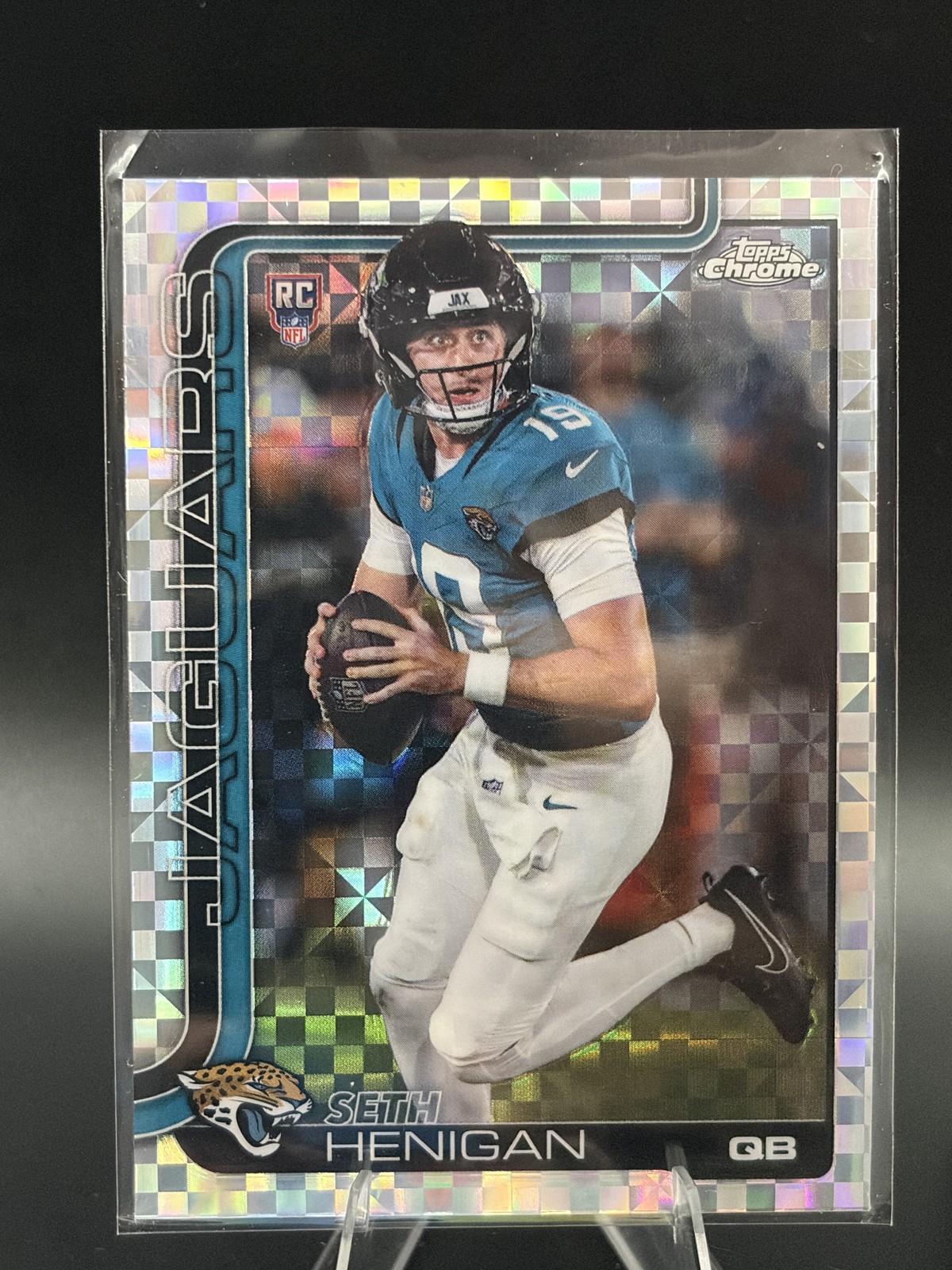 #399 Seth Henigan 2025 Topps Chrome X-Fractor Rookie Jacksonville Jaguars
