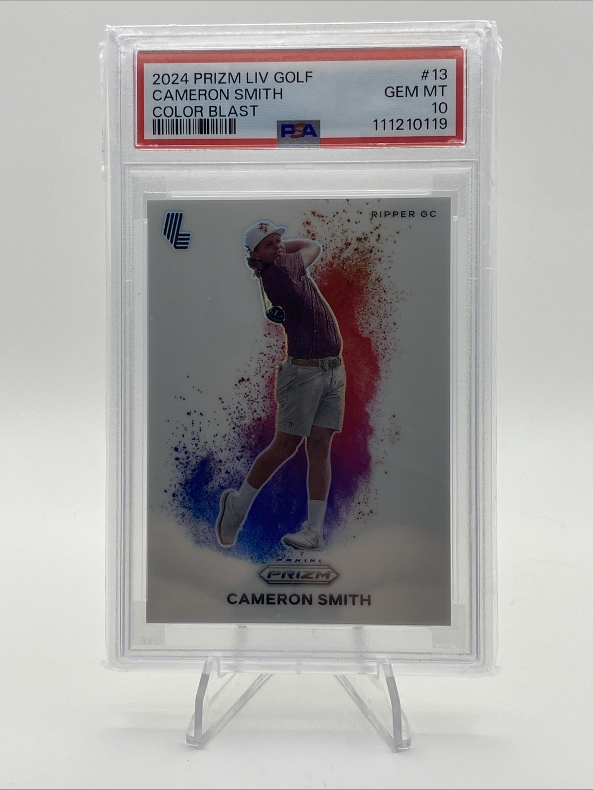 2024 Prizm Liv Golf Cameron Smith Color Blast #13 PSA 10