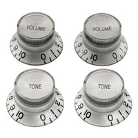 Musiclily Pro Silver Metric Guitar 2 Volume 2 Tone Knob For Epiphone Les Paul Sg