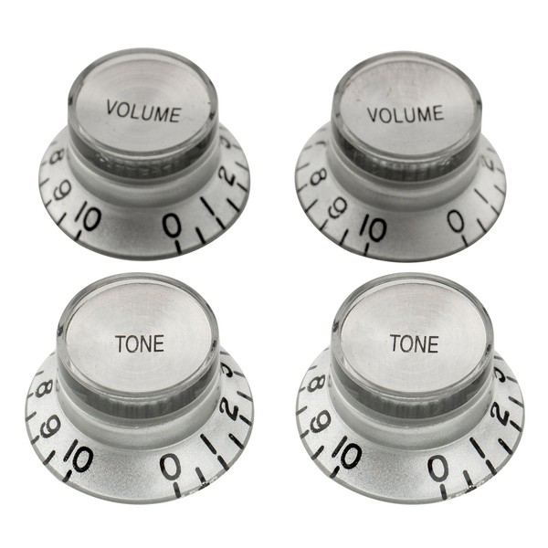 Musiclily Pro Silver Metric Guitar 2 Volume 2 Tone Knob For Epiphone Les Paul Sg-image