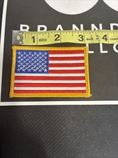 AMERICAN FLAG PATCH WITH GOLD BORDER