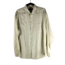 Pronto Uomo Non-Iron Mens Cotton Button Up Dress Shirt Yellow 17.5/36-37 Tall